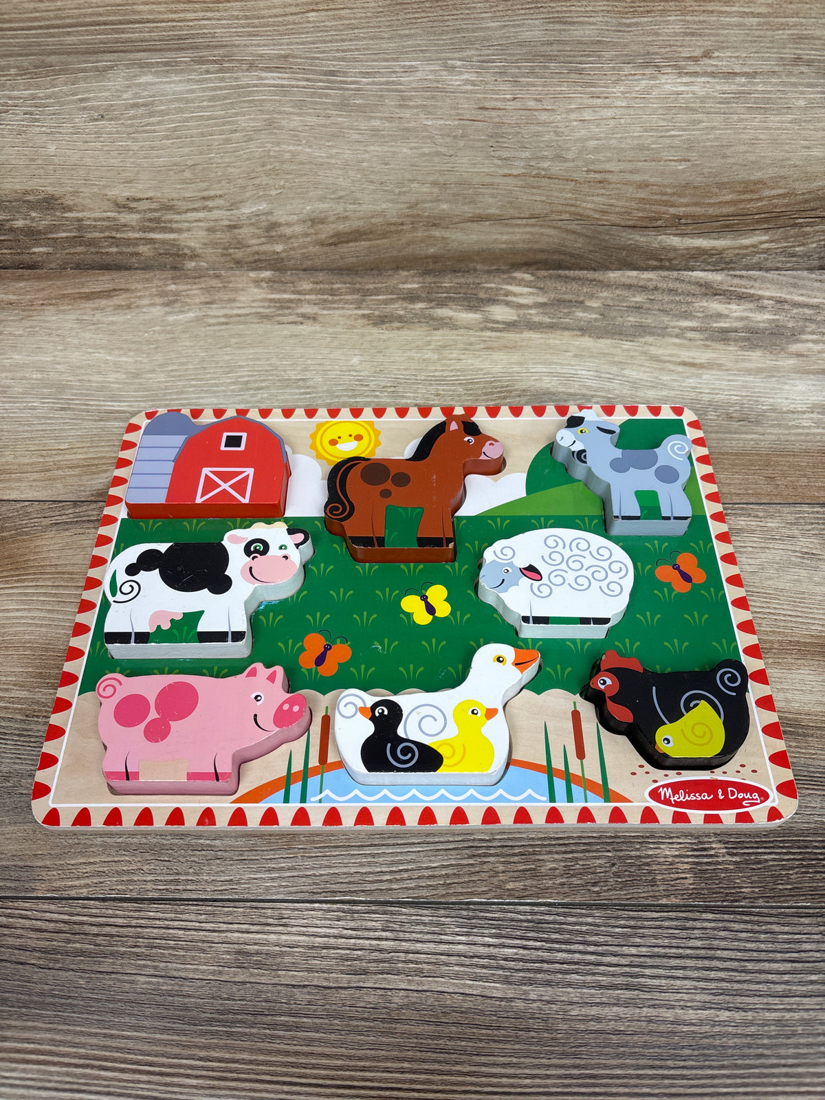 Melissa & Doug Farm Animals Wooden Chunky Puzzle 8pc