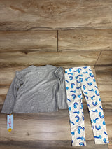 NEW Cat & Jack 2pc Dreidel Shirt & Bottoms Grey sz 4T