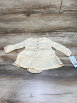 NEW Cat & Jack 2pc Henley Muslin Dress & Bloomers Cream sz 3-6m