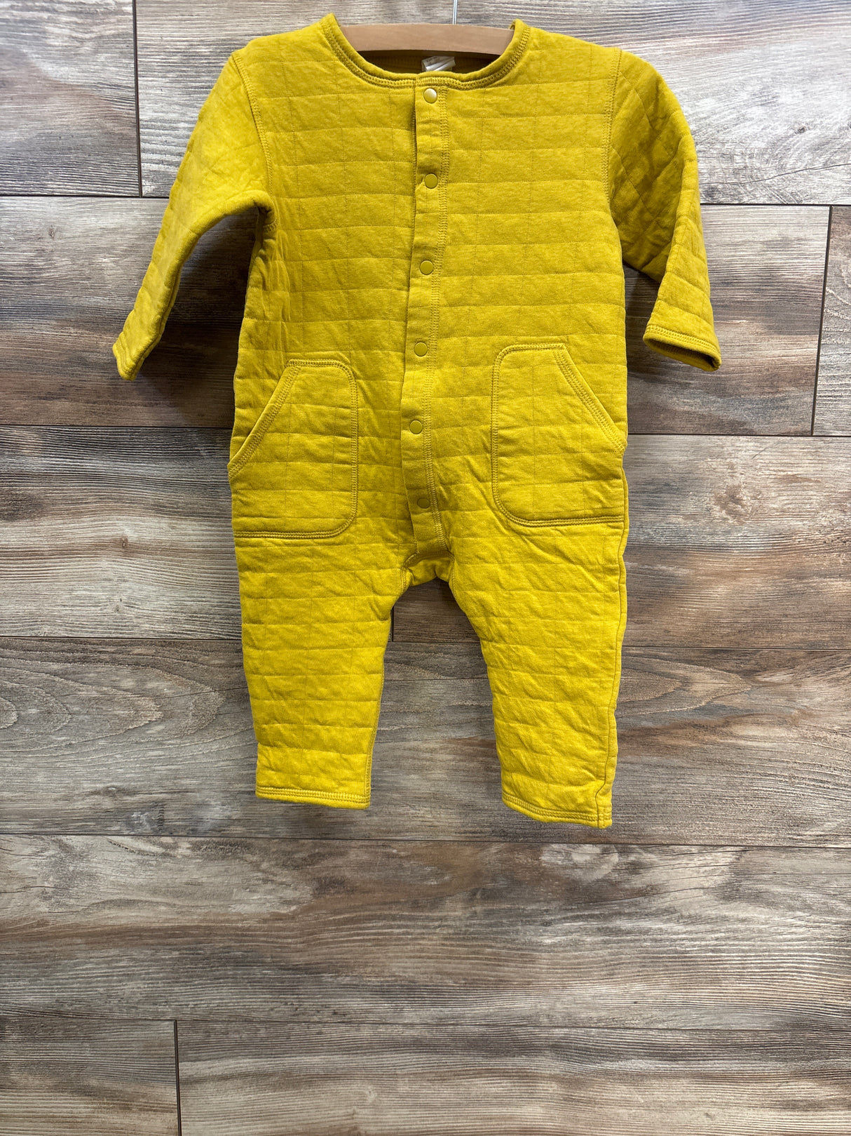 H&M Quilted Button Up Coverall Yellow sz 18m
