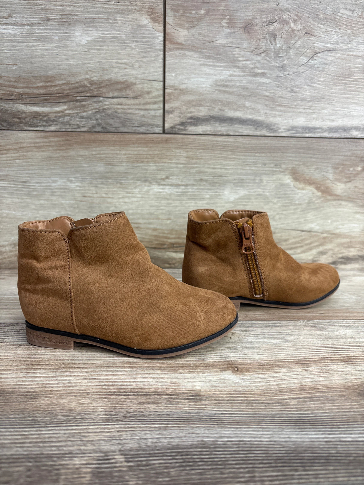 Cat & Jack Penelope Zipper Booties Cognac sz 9c