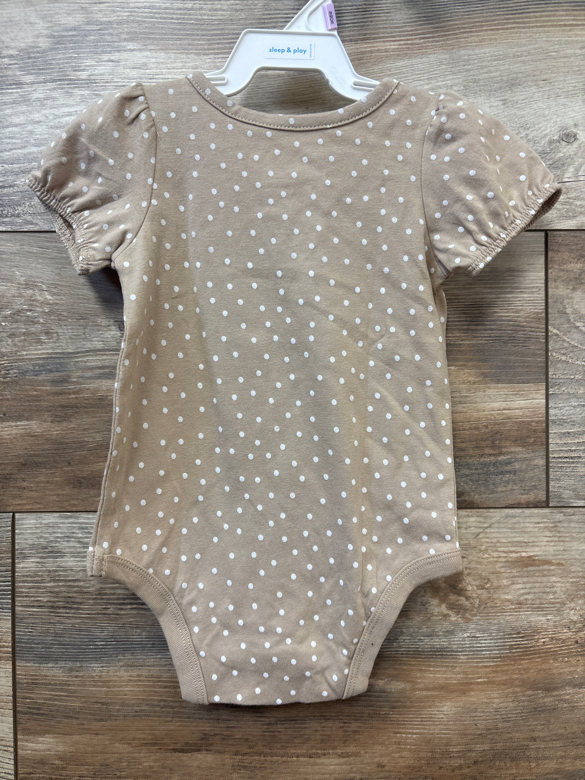 NEW Okie Dokie Puff Sleeve Bodysuit Beige sz 9m