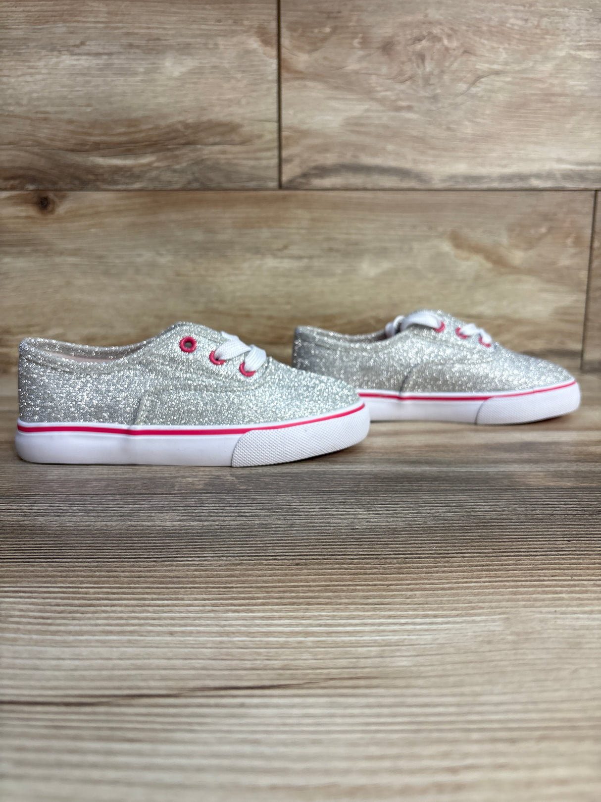 Giggle Girls Glitter Casual Shoes Silver sz 11c