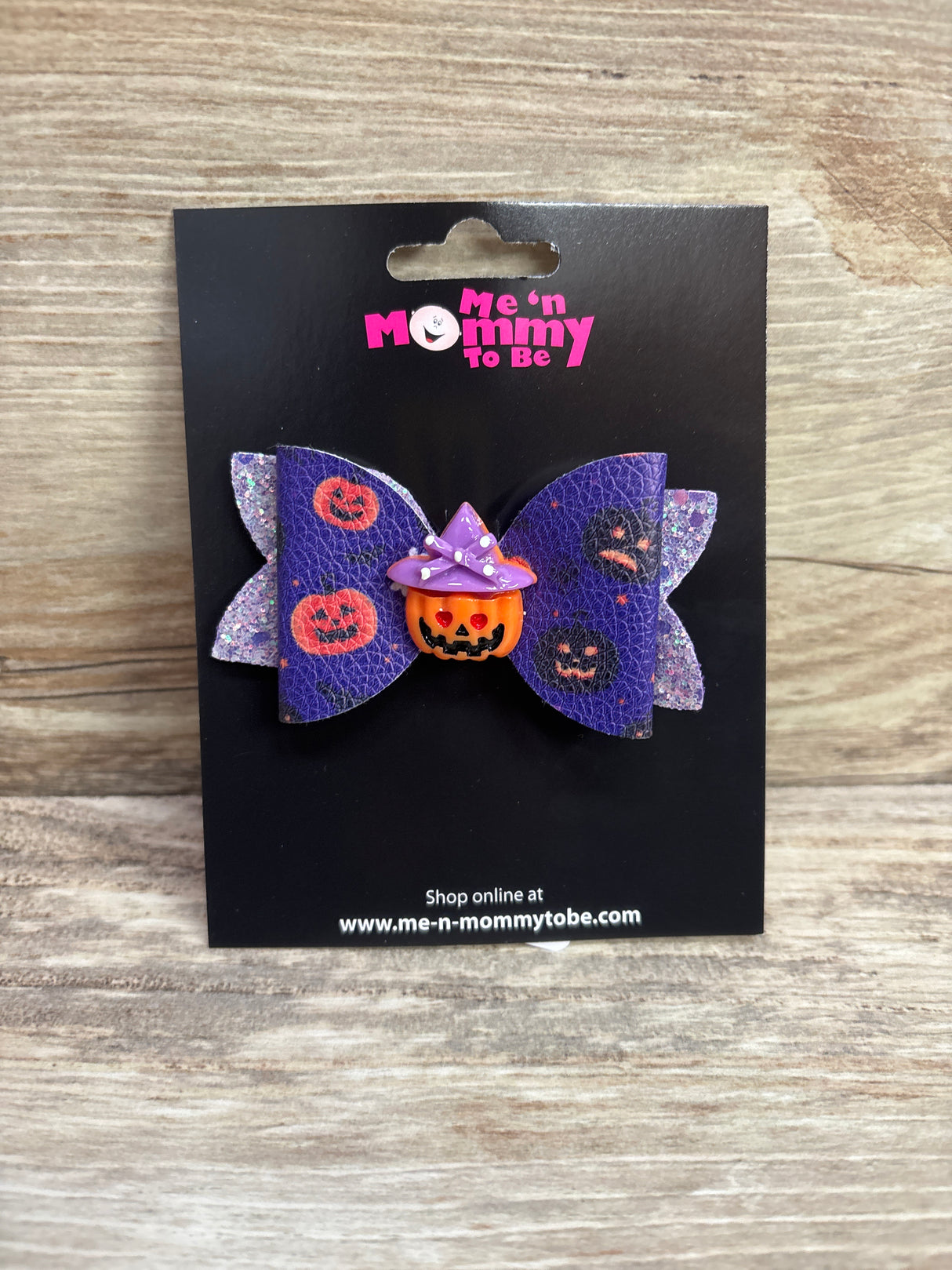 NEW Pumpkin Applique Glitter Hair Bow Purple