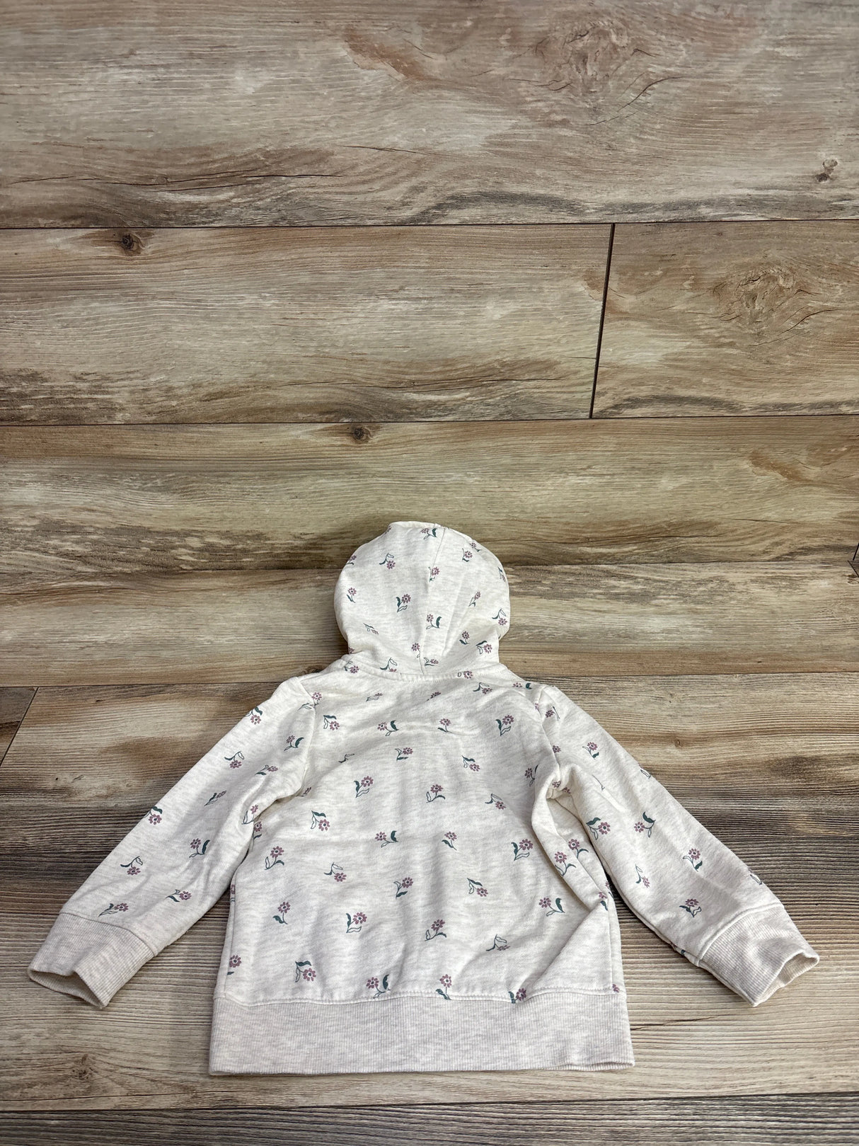 Cat & Jack Floral Full Zip Jacket Taupe sz 2T