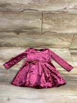 Children's Place Crushed Velvet Dress Burgundy sz 18-24m