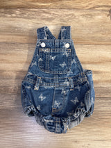 Old Navy Butterfly Jean Shortalls Blue sz 6-12m