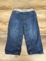 OshKosh Fleece Lined Drawstring Jeans Blue sz 3T