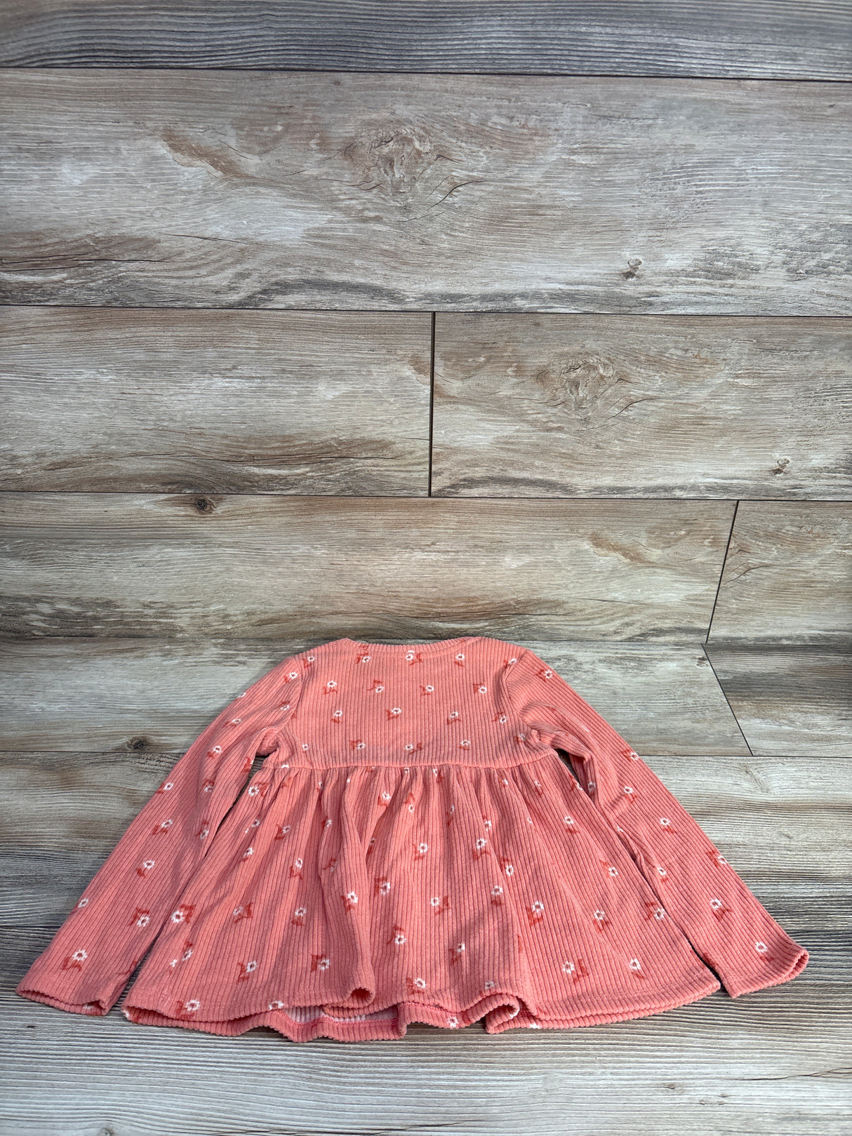 NEW Ribbed Long Sleeve Pink Peplum Shirt Pink sz 5T