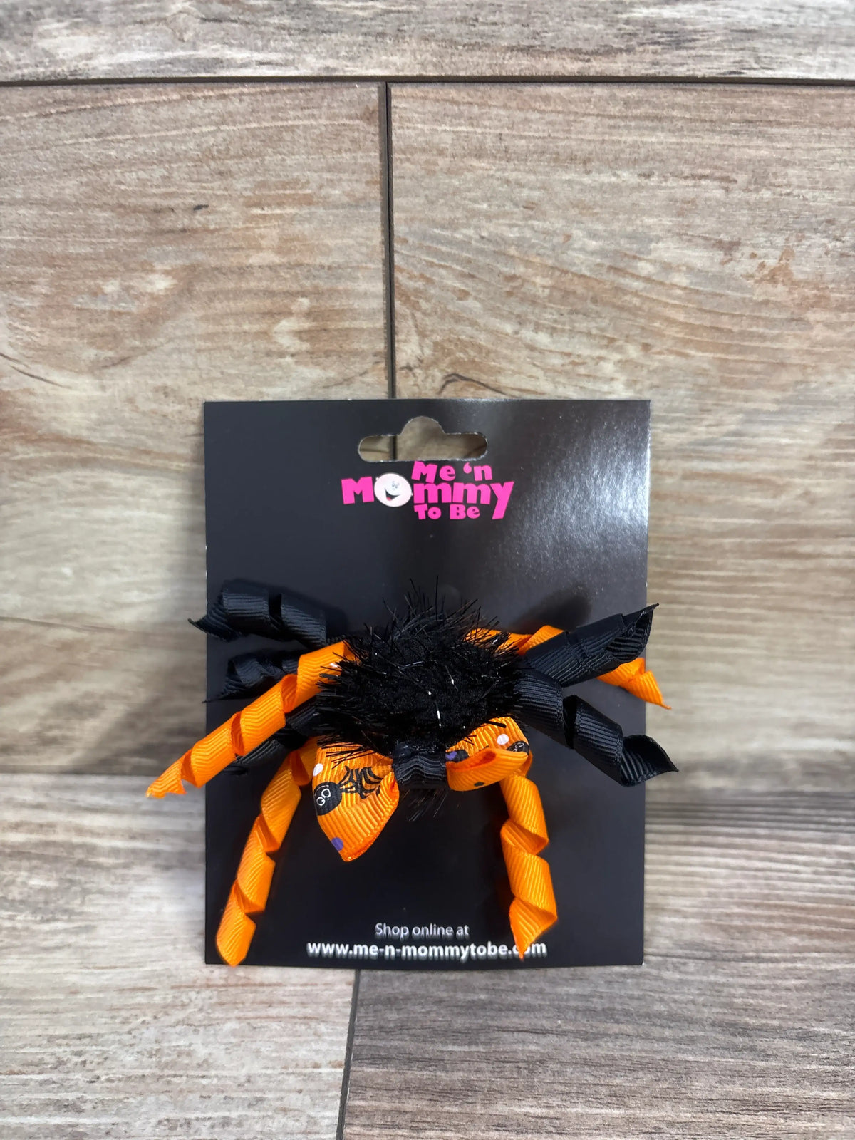 NEW Spider Ribbon Hair Bow Orange