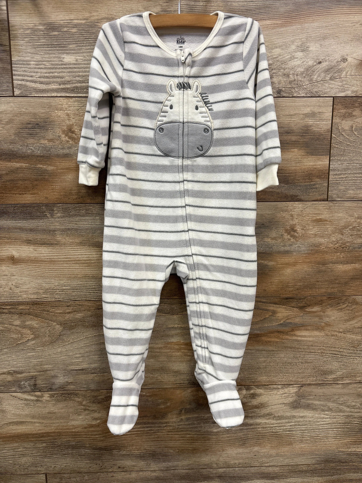 Kids Headquarters Striped Zebra Print Blanket Sleeper White sz 18m