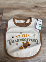 NEW Carter's 'My First Thanksgiving' Bib, White One Size