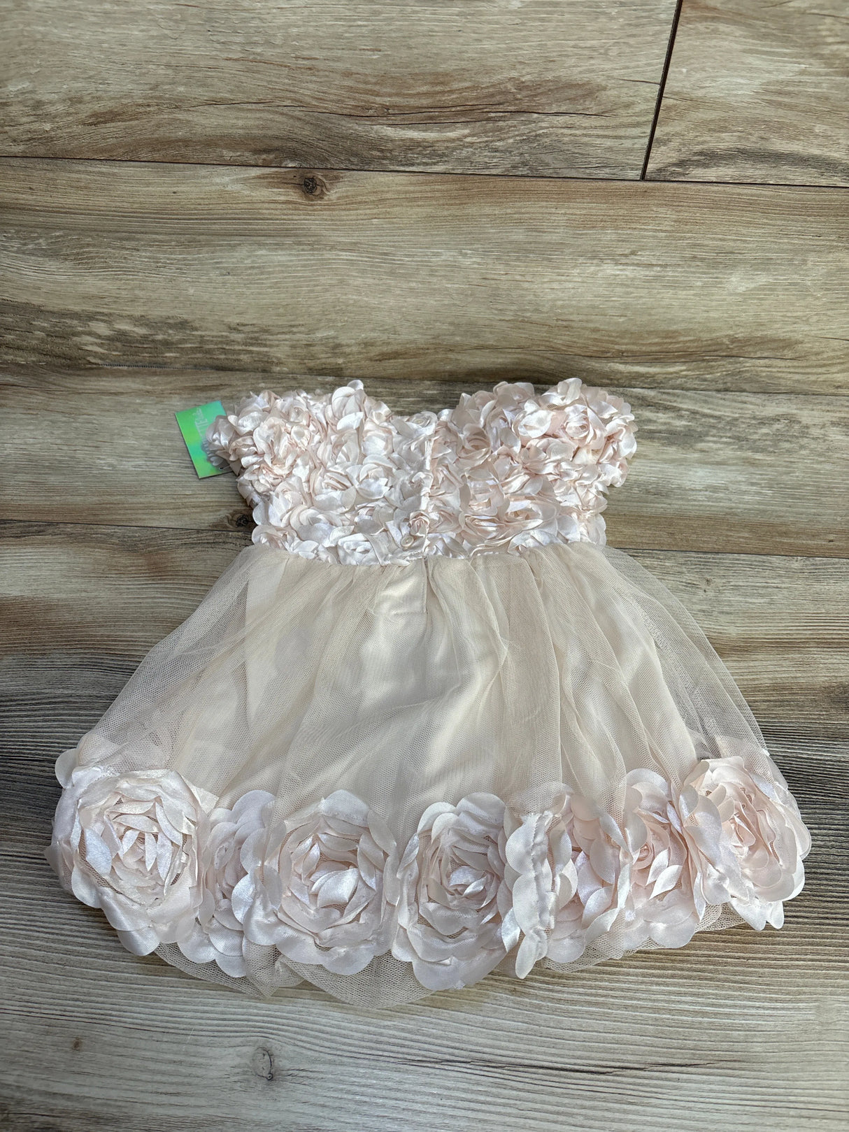 NEW Nannette Baby Rosette Dress Champagne sz 2T - Me n Mommy To Be