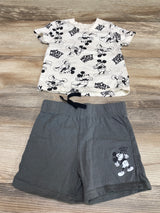 Primark Disney 2pc Mickey Mouse Shirt & Shorts White sz 9-12m