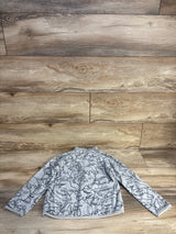 H&M Full Zip Dinosaur Print Fleece Grey sz 5-6