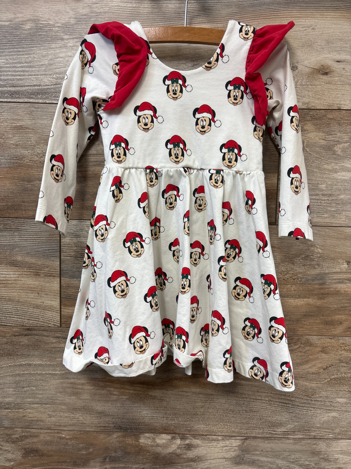 Monica + Andy x Disney Mickey Mouse Christmas Double Ruffle Let's Dance Dress White sz 4T
