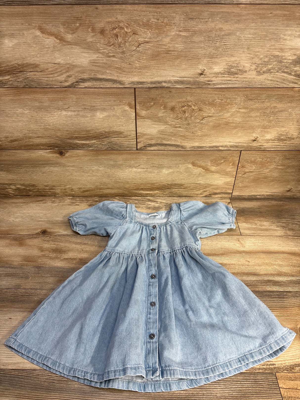 Next Button-Front Puff Sleeve Denim Dress Blue sz 4T