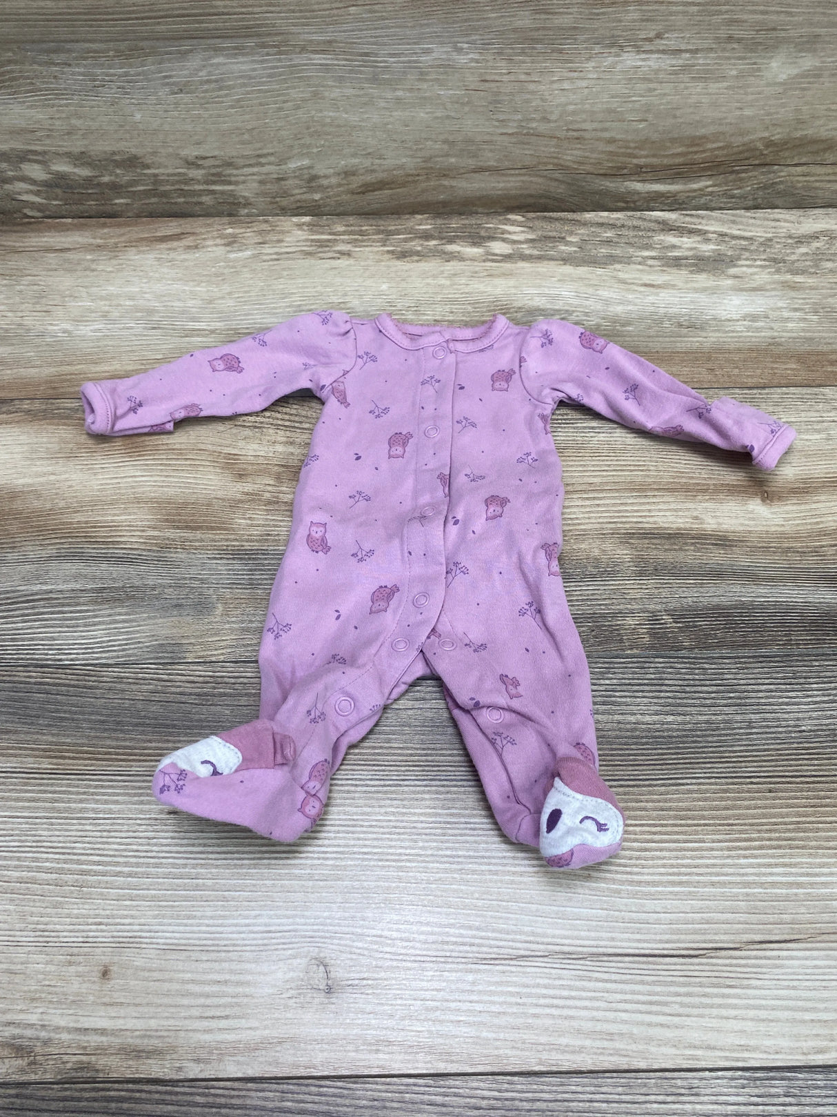 Child Of Mine Owl Print Sleeper Purple sz Preemie