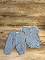Carter's 2pc Waffle Knit Henley Bodysuit & Pants Set Blue sz 9m