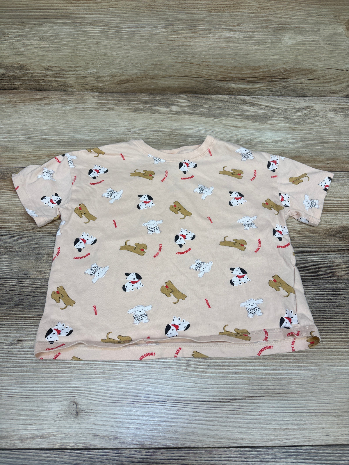 H&M Dog Print Shirt Pink sz 2T