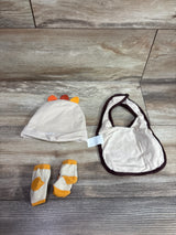 My 1st Thanksgiving 3pc Hat, Bib & Socks Set Beige sz 0-12m