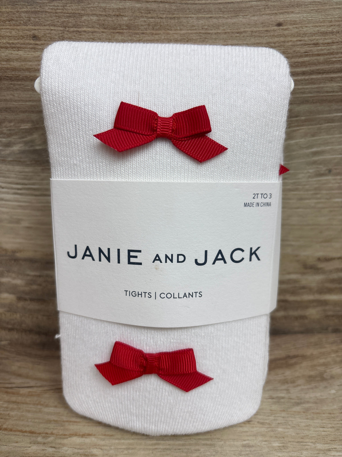 NEW Janie & Jack Bow Tights White sz 2-3T