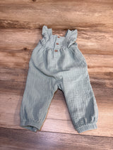 Just One You Embroidered Gauze Jumpsuit Green sz 9m