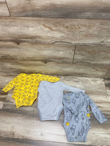 Amazon Essentials 3pk Disney Winnie The Pooh Bodysuits Grey/Yellow sz 9m