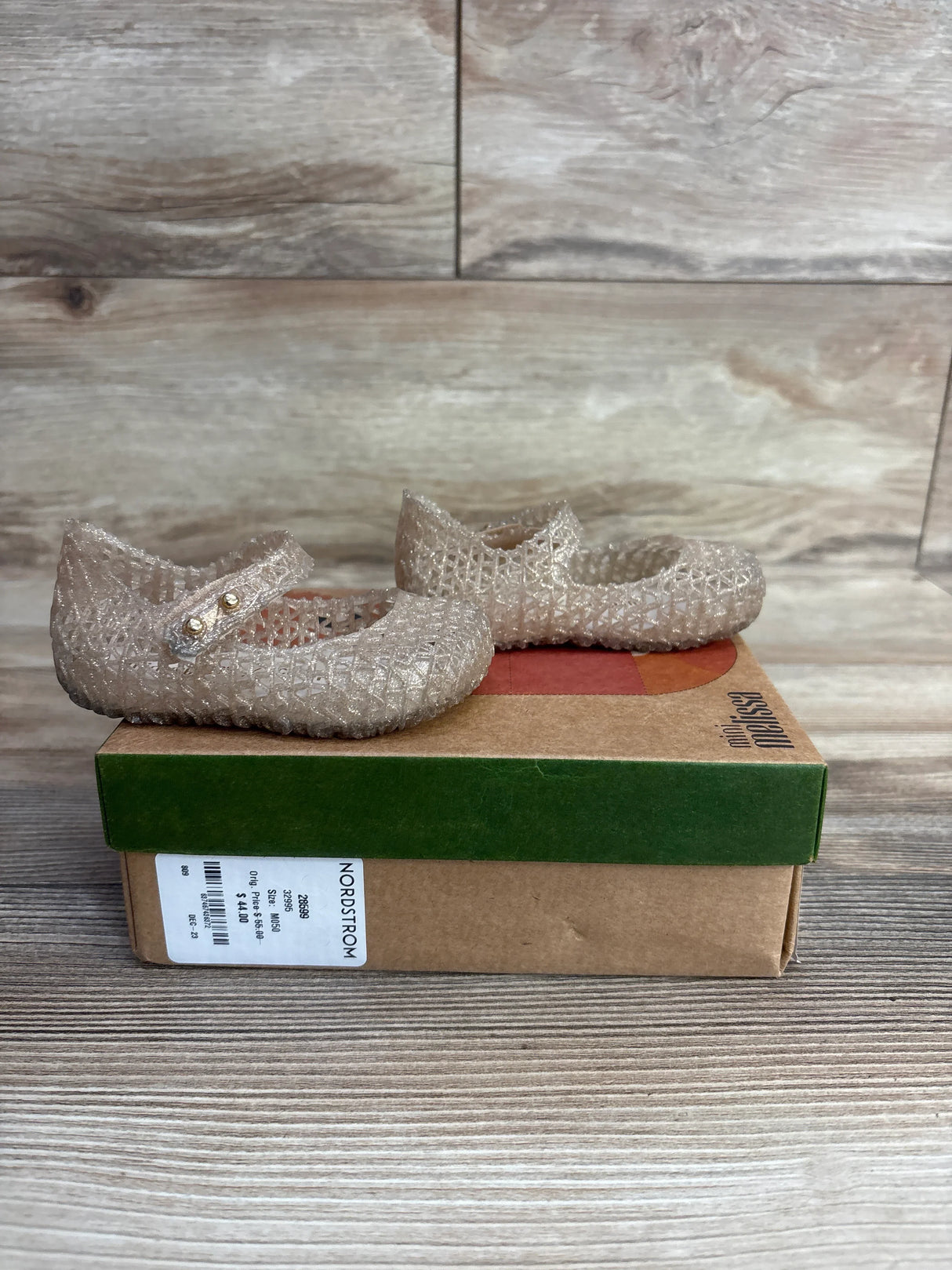 Mini Melissa Campana Jelly Flats Gold sz 5c