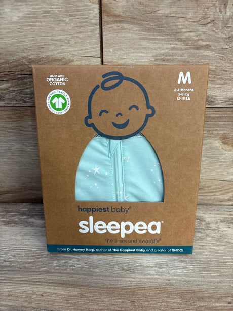 NEW Happiest Baby Sleepea The 5-second Swaddle in Blue Stars sz 2-4m - Me n Mommy To Be