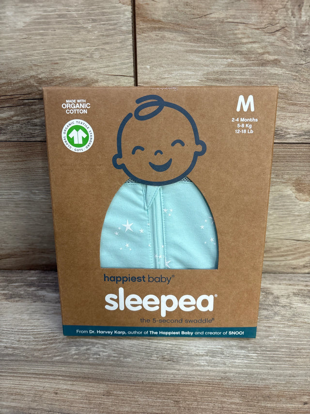 NEW Happiest Baby Sleepea The 5-second Swaddle in Blue Stars sz 2-4m - Me n Mommy To Be