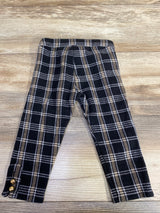 Janie & Jack Plaid Button Cuff Tartan Pant Black sz 18-24m