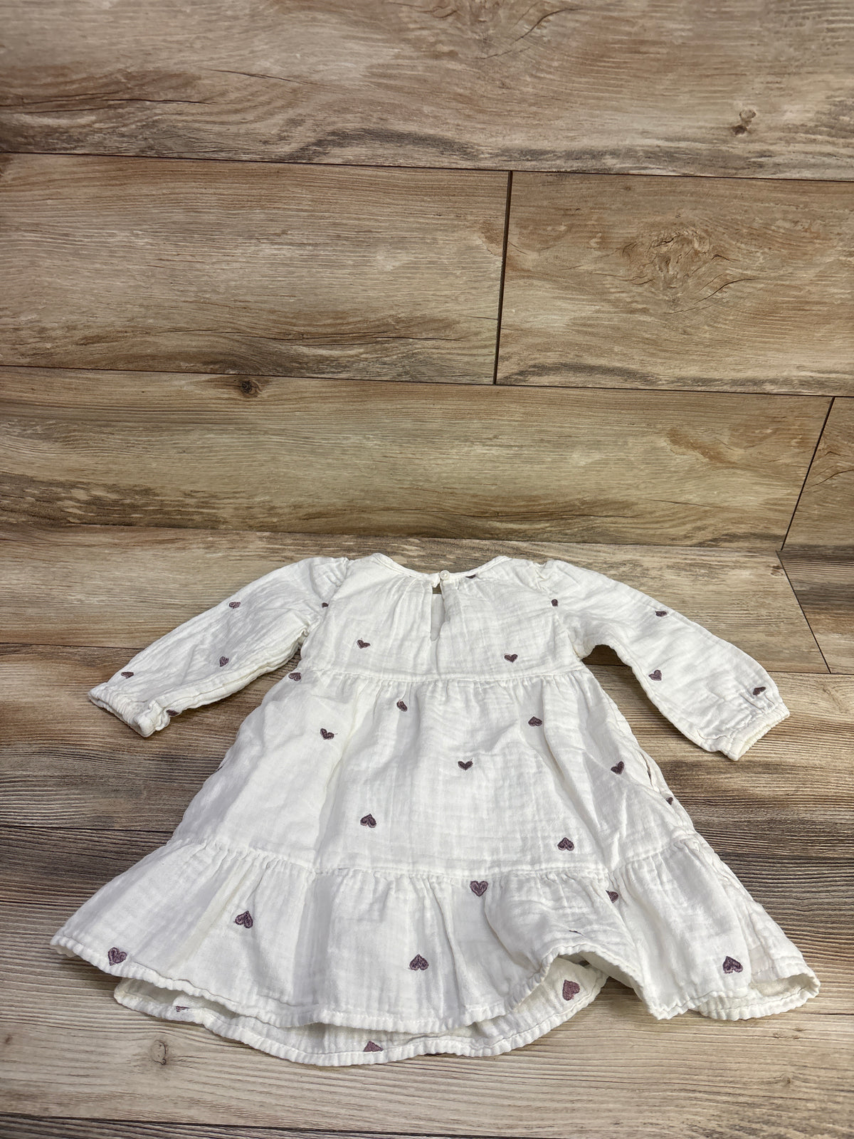 Cat & Jack Embroidered Heart Gauze Tiered Dress White sz 2T