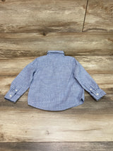 Oshkosh Striped Button-Up Shirt Blue sz 3T