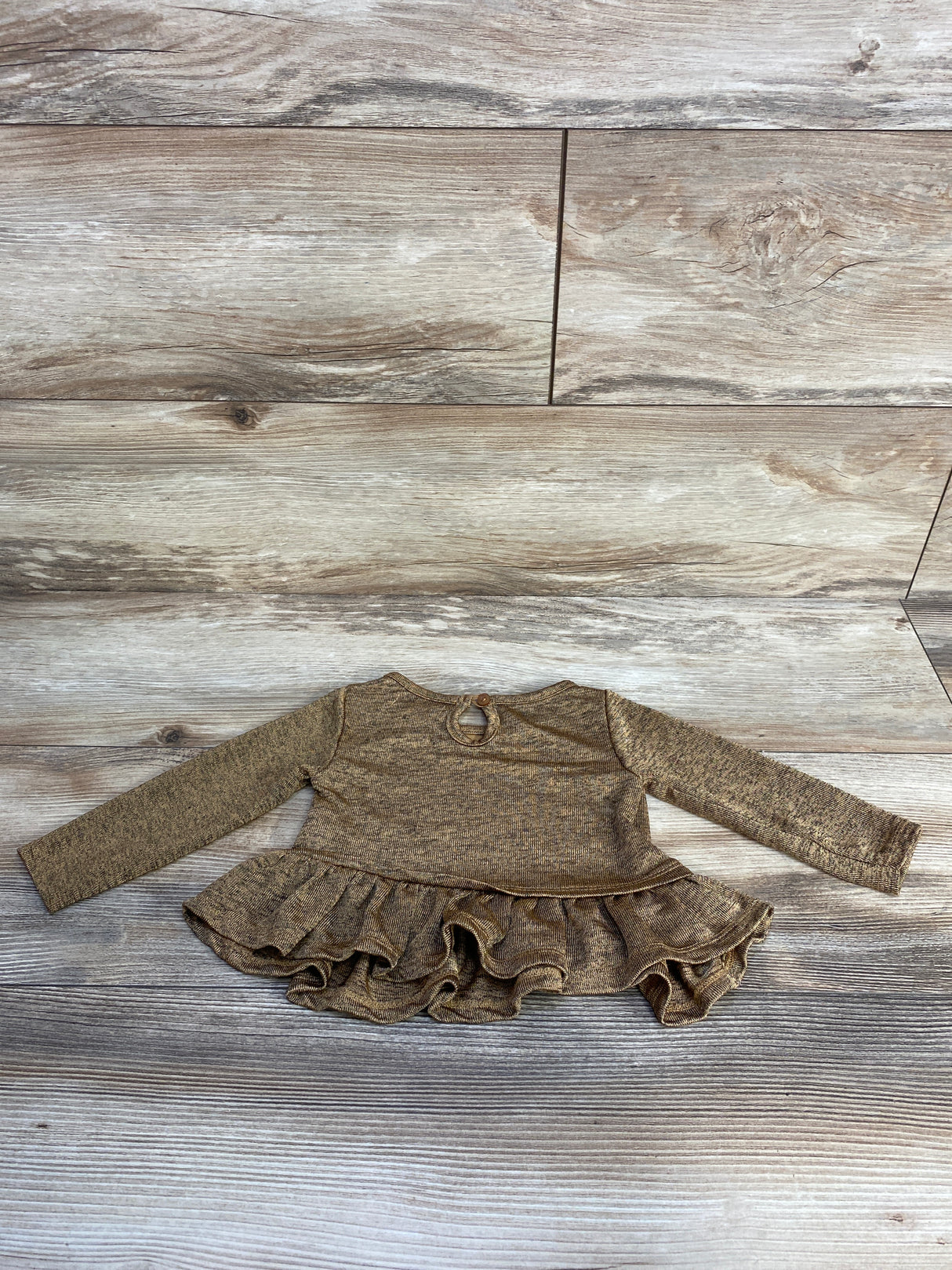 DKNY Shimmery Peplum Top Gold sz 12m