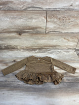 DKNY Shimmery Peplum Top Gold sz 12m