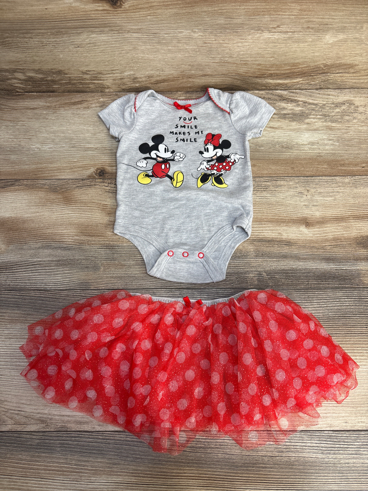 Disney Baby 2pc Bodysuit & Tutu Grey sz 3-6m