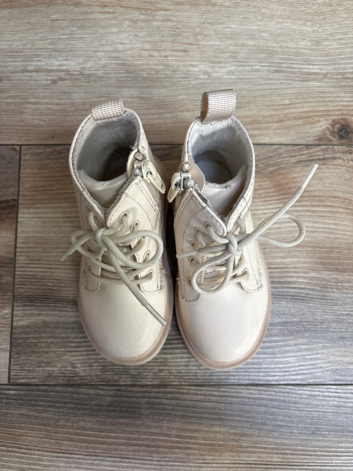 H&M Lace Up Boots Beige sz 6c
