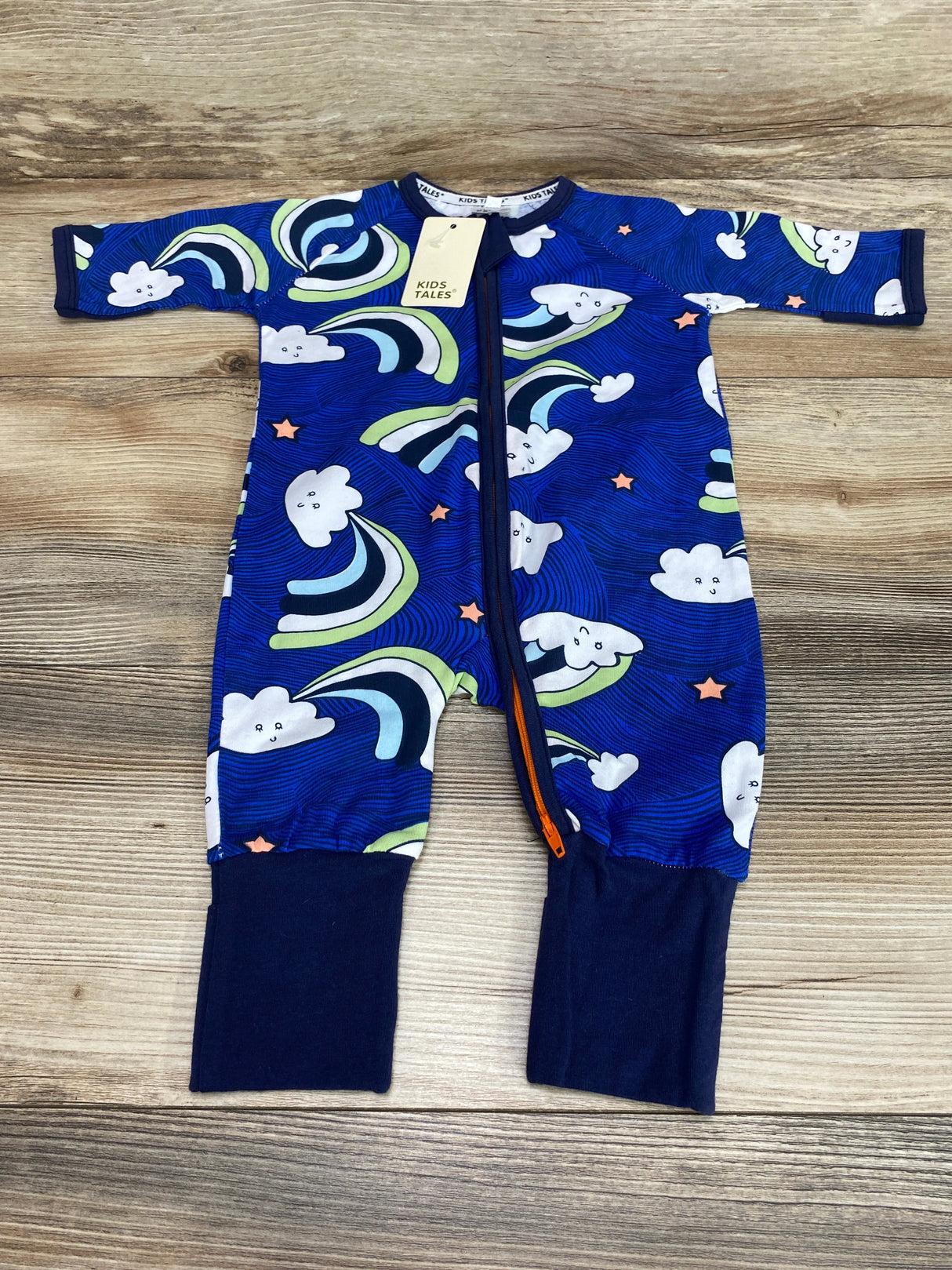 NEW Kids Tales Blue Cloud Zip Sleepsuit sz 3-6m