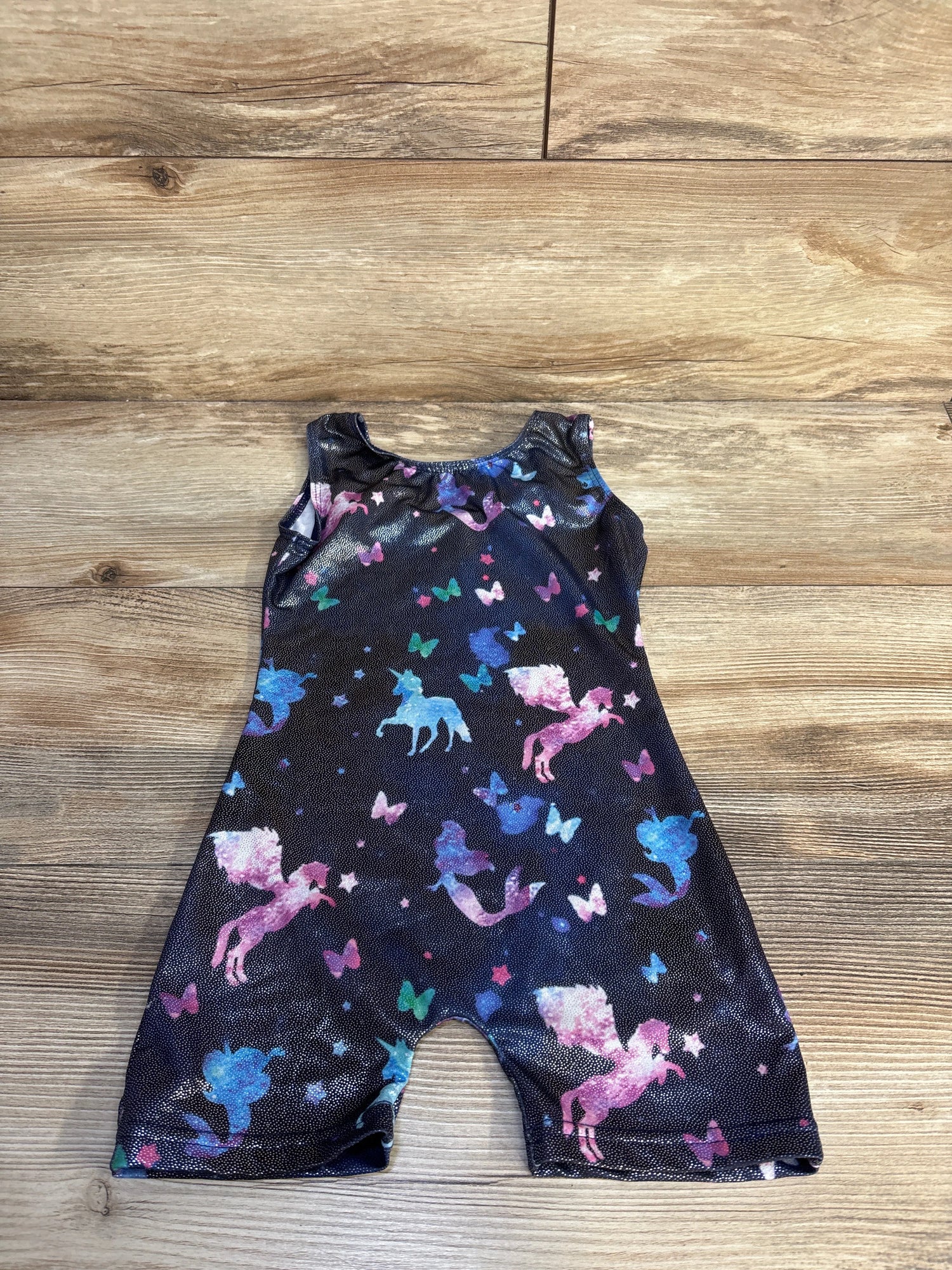 TENVDA Unicorn Gymnastics Leotard Black sz 2T
