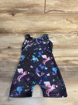 TENVDA Unicorn Gymnastics Leotard Black sz 2T