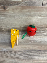 Early Development Montessori Wooden Lacing Apple & Cheese Toy - Me n Mommy To Be
