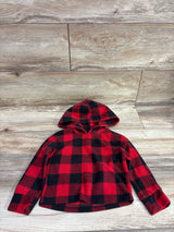 Jumping Beans Plaid Fleece Hooded Sweatshirt Red sz 2T