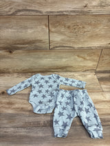 Cloud Island Ribbed Star 2pc Bodysuit & Pants Blue sz Newborn