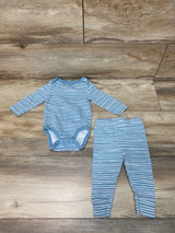 Cloud Island 2pc Striped Bodysuit & Pants Blue sz 3-6m