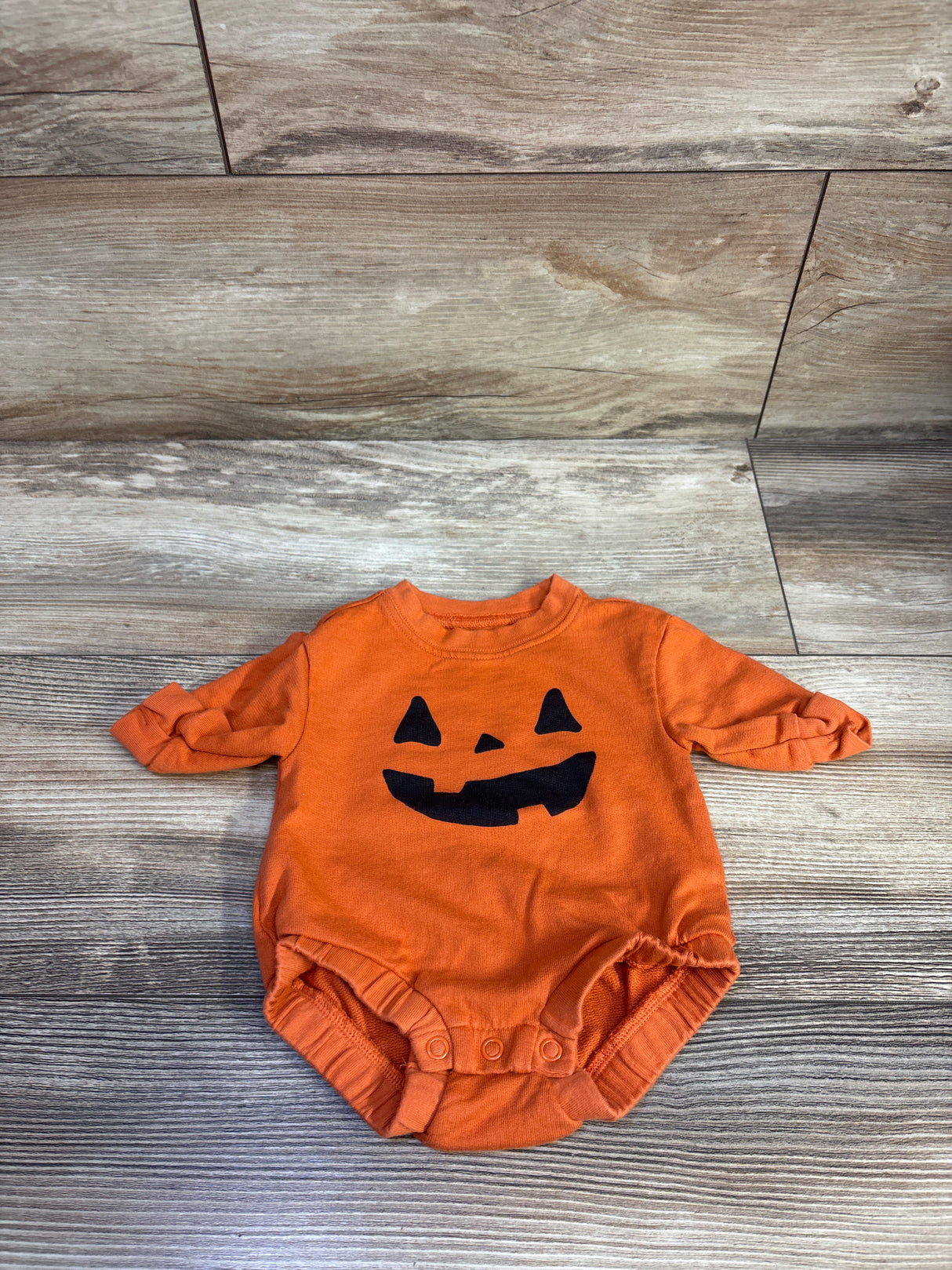 Child Of Mine Jack O Lantern Sweater Bubble Romper Orange sz Newborn