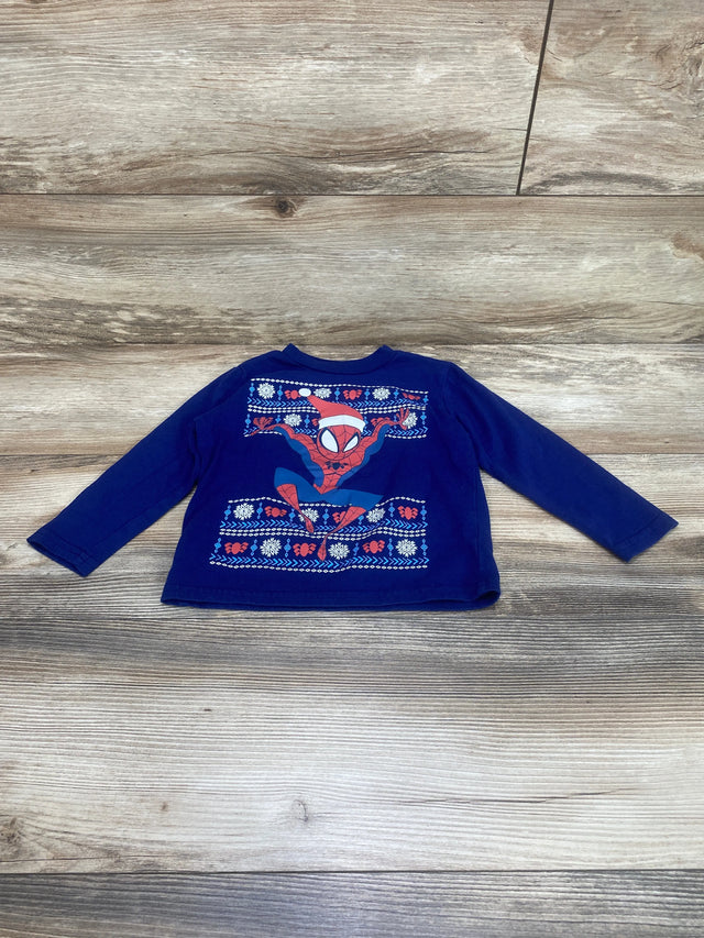 Okie Dokie Marvel Spider-Man Christmas Shirt Blue sz 2T - Me n Mommy To Be