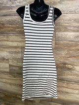 Heart & Hips Striped Tank Dress White sz Medium
