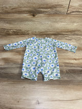Wonder Nation Floral Rashguard Swimsuit Green sz 0-3m