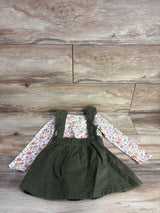 Child of Mine Skirtall & Floral Long Sleeve Shirt 2pc Set White sz 2T